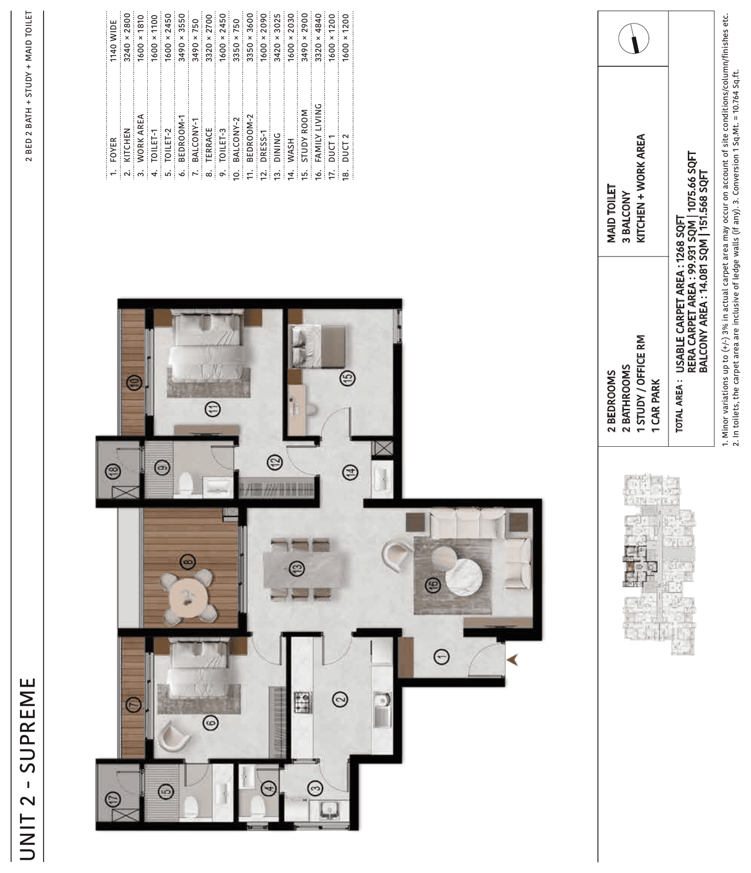 Unit 02 Supreme floor plan
