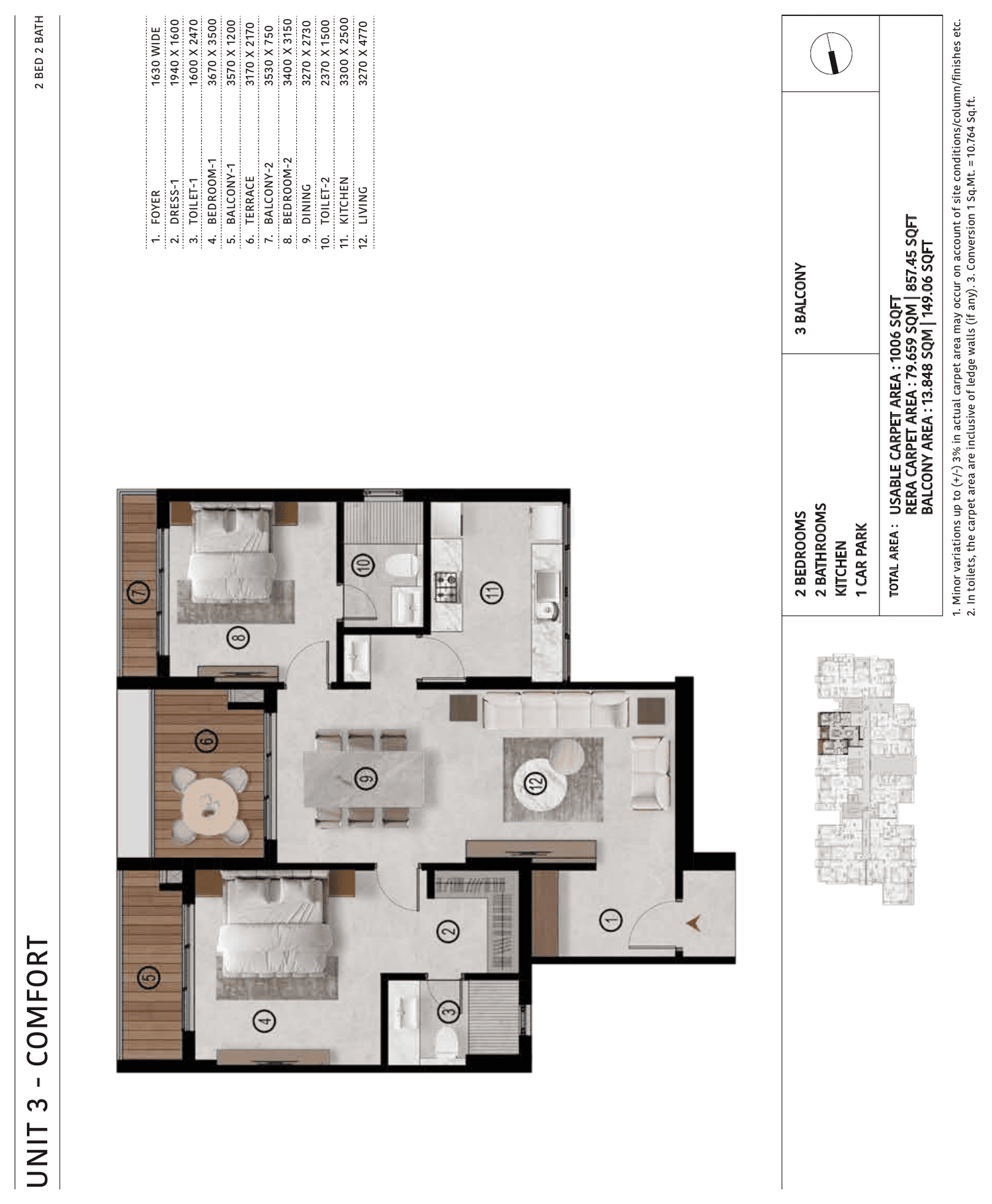 Unit 03 Comfort floor plan