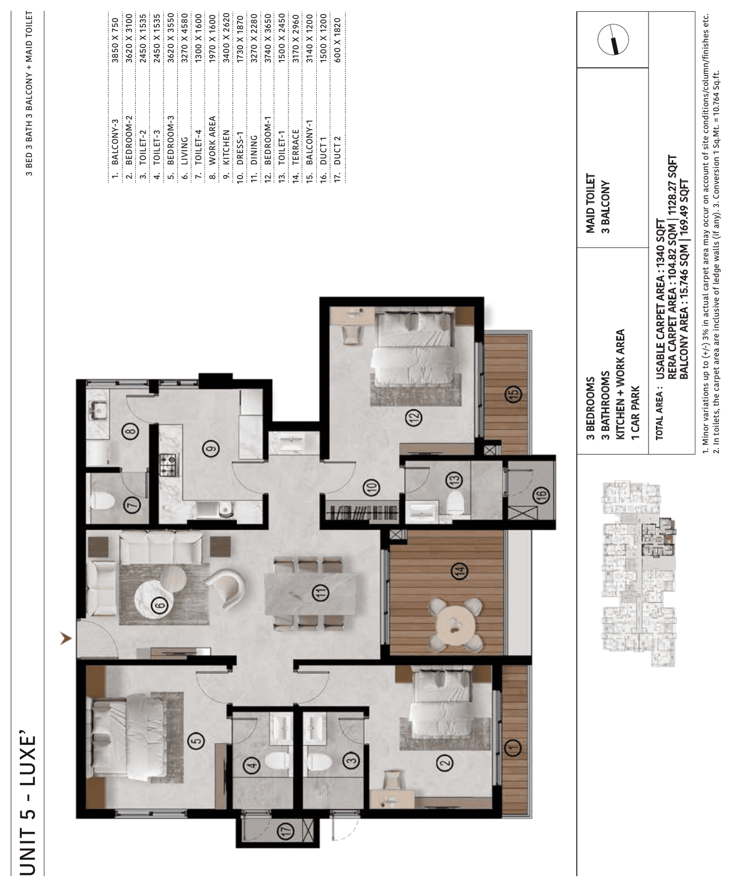 Unit 05 Luxe floor plan