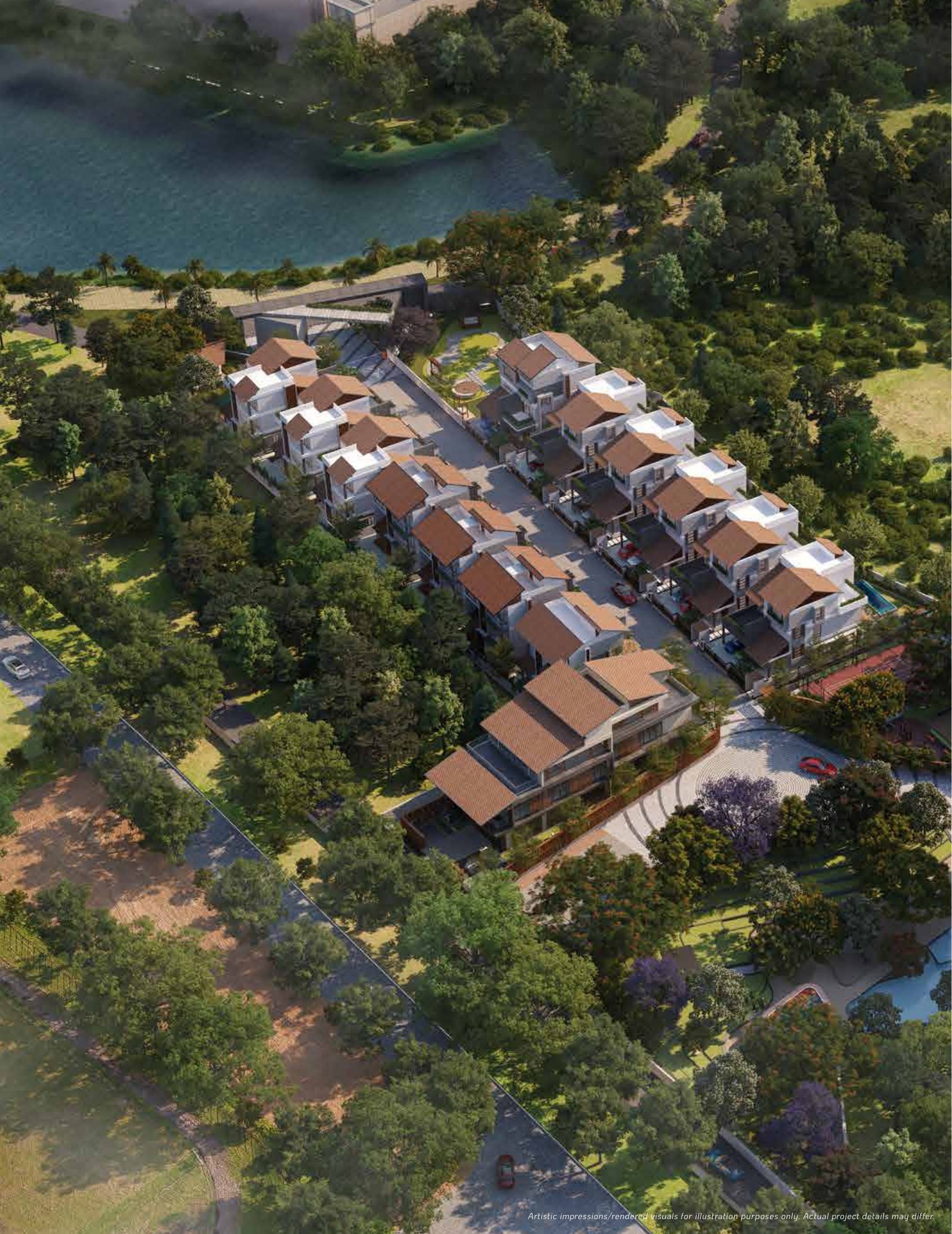 Aerial view of Esmeralda villas and apartments by Forstar Realtors, Alibaug